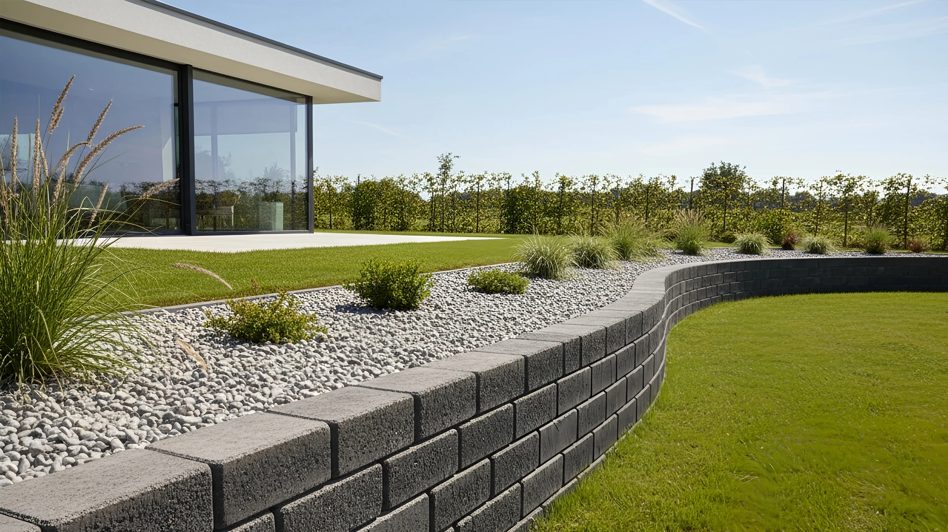 Photographie réaliste d'un homme d'âge mûr en tenue professionnelle de chantier (chemise ou polo de travail, gilet haute visibilité si approprié) supervisantun chantier d'aménagement extérieur complet. Il se tient debout au centre du chantier, observant ou gesticulant en direction des travaux en arrière-plan. Le chantier visible doit montrer plusieurs corps d'état : construction de terrasse en béton, installations de pavage, zones de maçonnerie paysagère ou aménagement de bassin, avec outils et matériaux de chantier professionnels visibles. L'homme doit incarner l'expérience et l'autorité d'un professionnel de terrain maîtrisant la conduite de travaux, dans un environnement d'aménagement extérieur haut de gamme.
